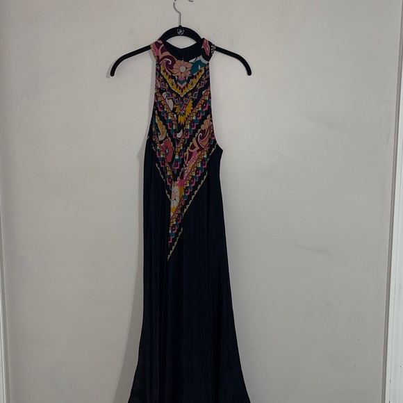 Johnny Was Nadia Halter Silk-Blend Maxi Dress medium - Picture 2 of 8